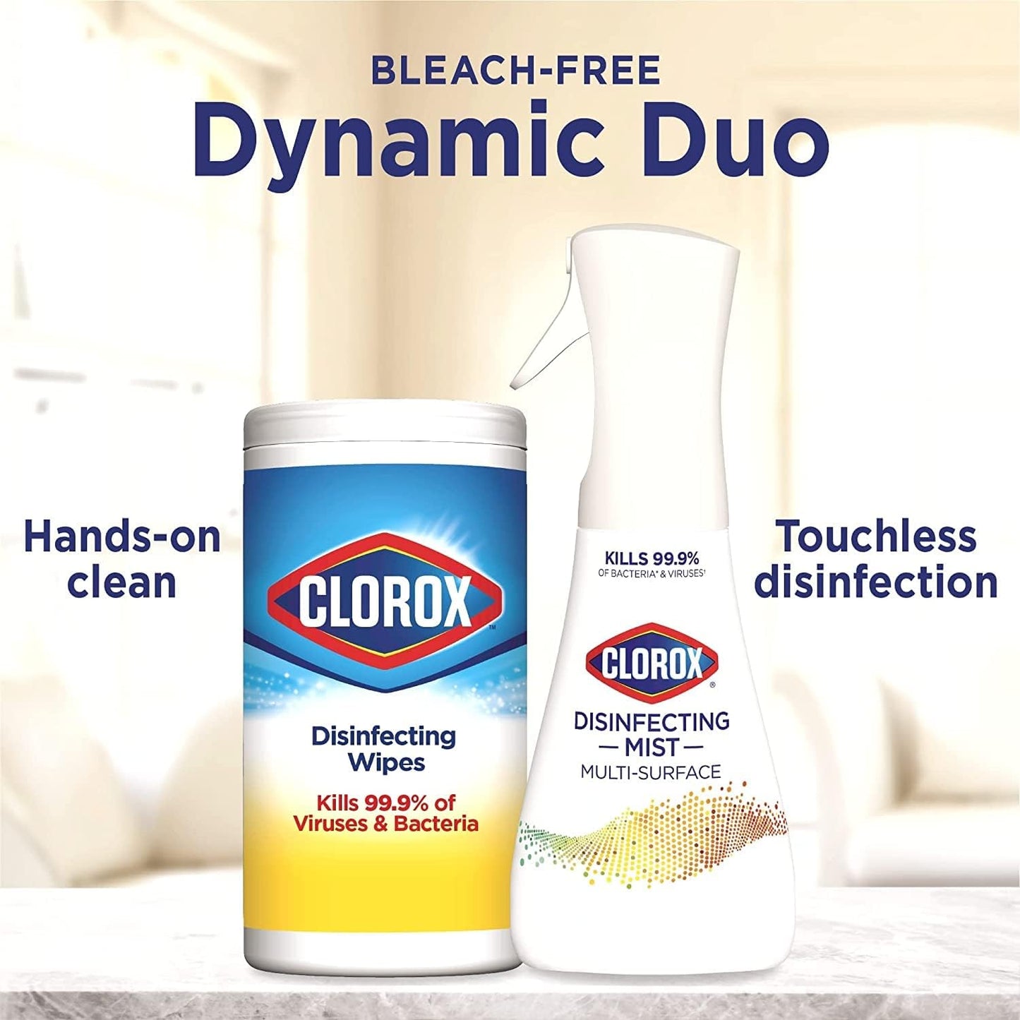 Clorox Cleaning Bundle Disinfecting Mist Lemon & Orange Blossom Scent 1 Spray Bottle. 1 Refill. 16 Fl Oz Each Scentiva Disinfecting Wipes. Pacific Breeze Coconut Scent-3-Pack-75ct Each