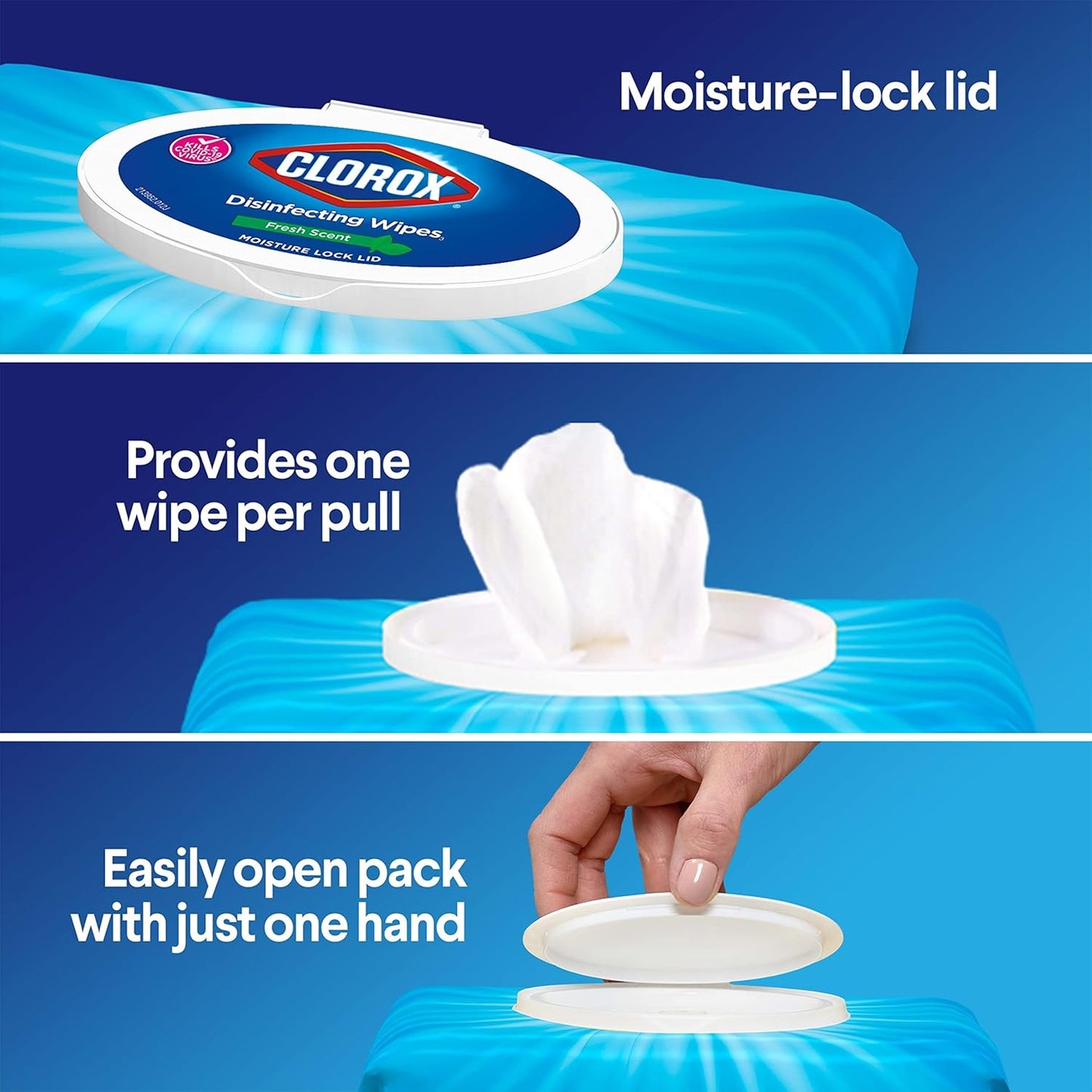 Clorox Disinfecting Wipes. Bleach Free Cleaning Wipes. Household Essentials. Dorm Room Essentials. 75 Wipes. Pack Of 3. Fresh Scent (Package May Vary)