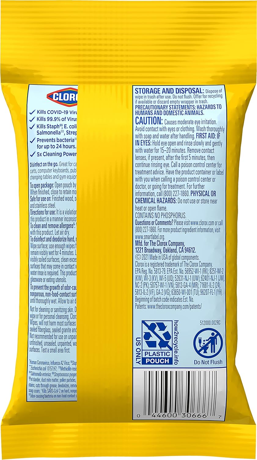 Clorox Disinfecting Wipes On The Go Travel Wipes. Dorm Room Essentials. Crisp Lemon. 9 Count (Package May Vary)