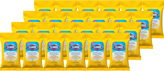Clorox Disinfecting Wipes On The Go Travel Wipes. Dorm Room Essentials. Crisp Lemon. 9 Count (Package May Vary)