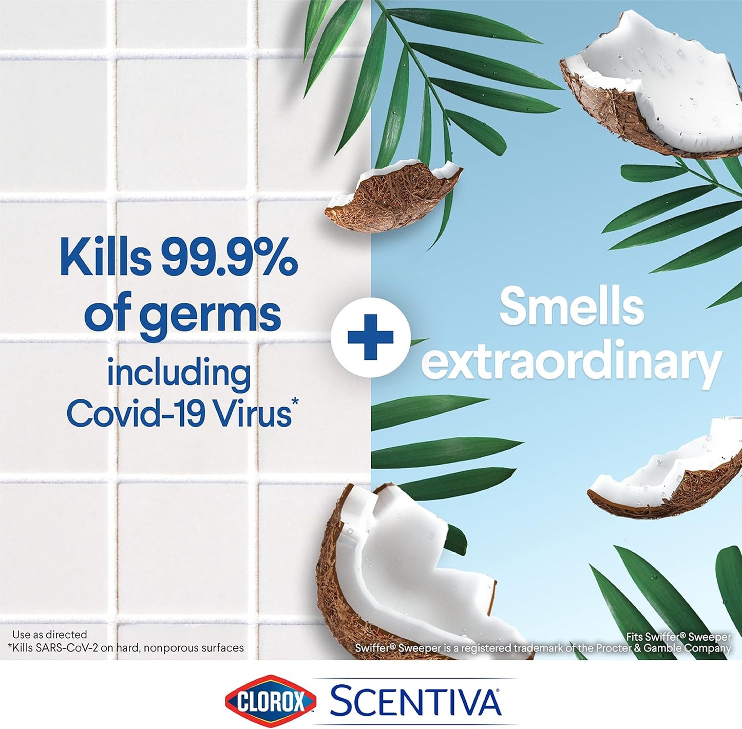 Clorox Scentiva Disinfecting Wipes Value Pack. Mixed 3x 75ct Pacific Breeze & Coconut Scent and 3x 75ct Tahitian Grapefruit Splash Scent. 6 pack
