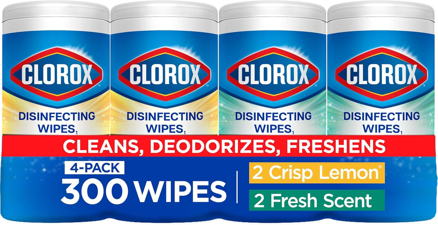 Clorox Disinfecting Wipes Value Pack. Bleach Free Cleaning Wipes. 75 Count Each. Pack of 2. Packaging May Vary